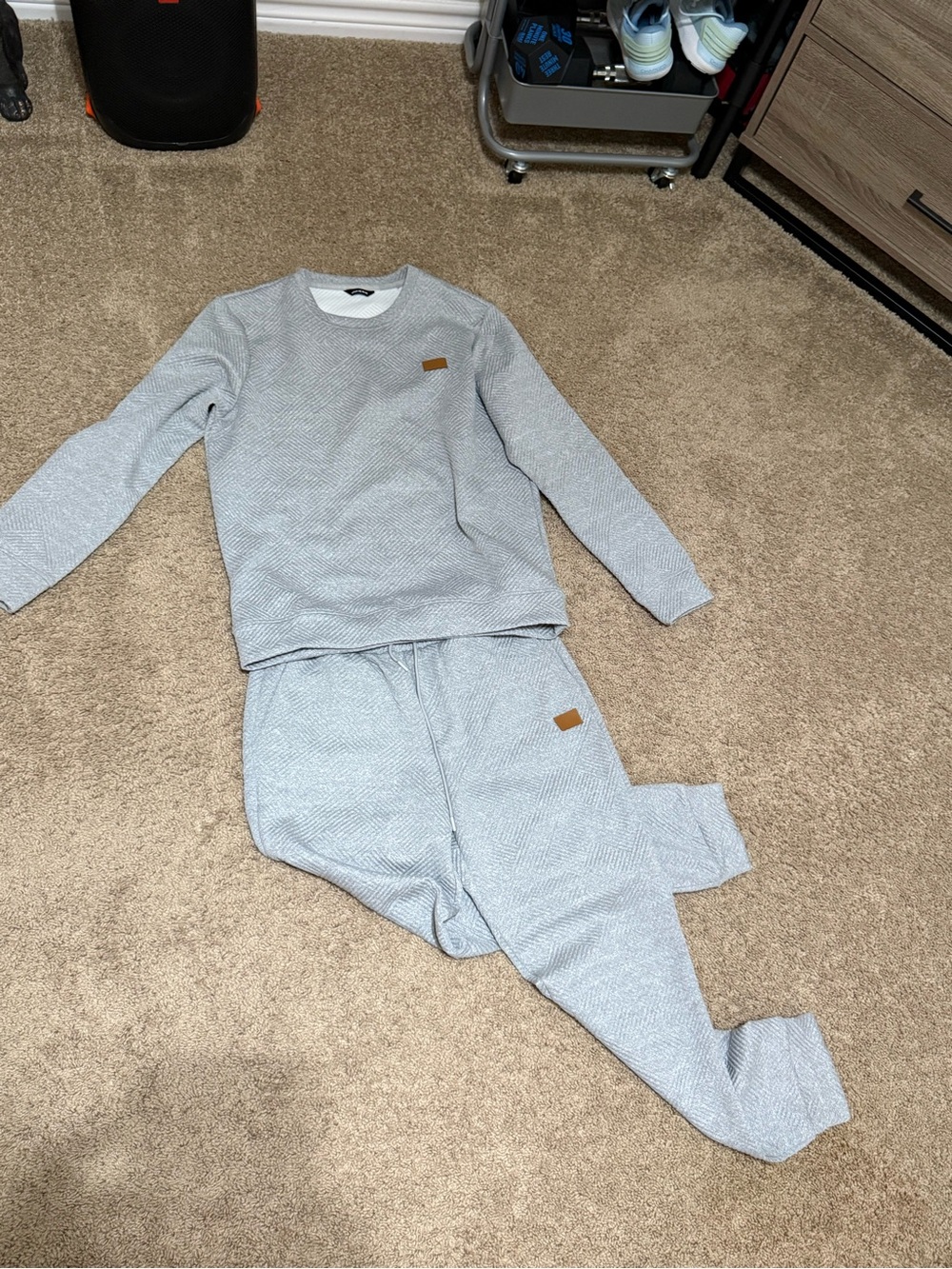 Mens Grey Sweatpants Suit